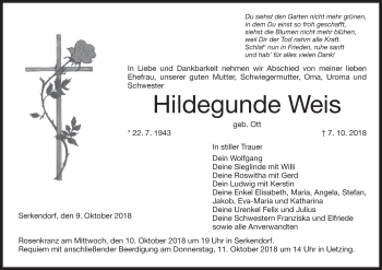 Anzeige von Hildegunde Weis von MGO