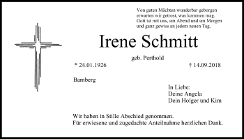 Anzeige von Irene Schmitt von MGO