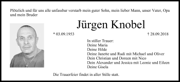 Anzeige von Jürgen Knobel von MGO