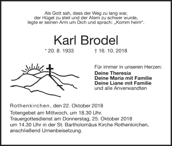 Anzeige von Karl Brodel von MGO