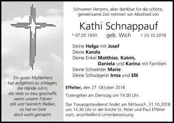 Anzeige von Kathi Schnappauf von MGO