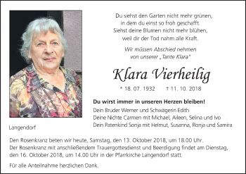 Anzeige von Klara Vierheilig von MGO