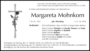 Anzeige von Margareta Mohnkorn von MGO