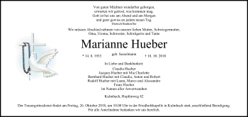 Anzeige von Marianne Hueber von MGO