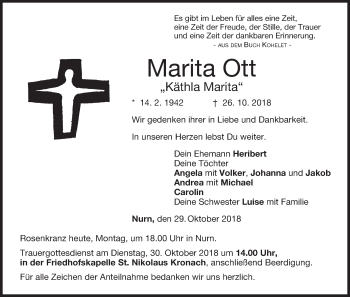 Anzeige von Marita Ott von MGO