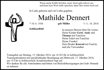 Anzeige von Mathilde Dennert von MGO