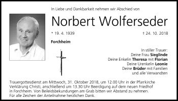 Anzeige von Norbert Wolferseder von MGO