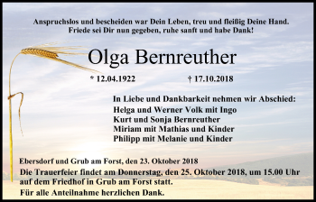 Anzeige von Olga Bernreuther von MGO