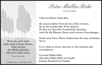Anzeige von Peter Müller-Röhr von MGO