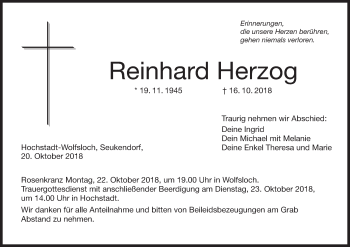 Anzeige von Reinhard Herzog von MGO