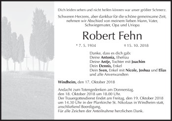 Anzeige von Robert Fehn von MGO