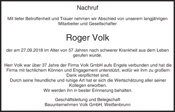 Anzeige von Roger Volk von MGO