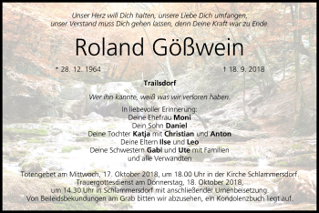 Anzeige von Roland Gößwein von MGO