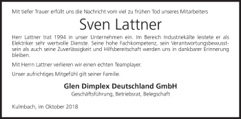 Anzeige von Sven Lattner von MGO