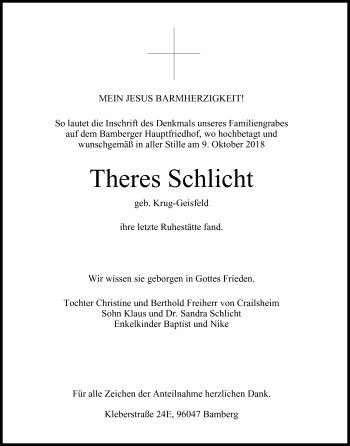 Anzeige von Theres Schlicht von MGO