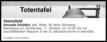 Anzeige von Totentafel vom 10.10.2018 von MGO