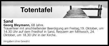 Anzeige von Totentafel vom 18.10.2018 von MGO