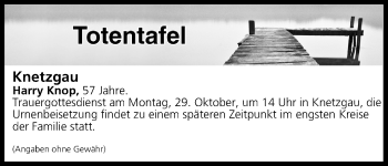 Anzeige von Totentafel vom 26.10.2018 von MGO