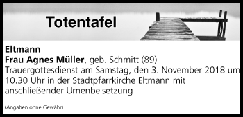 Anzeige von Totentafel vom 31.10.2018 von MGO