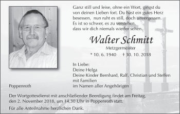Anzeige von Walter Schmitt von MGO