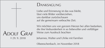 Anzeige von Adolf Graf von MGO