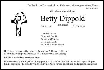 Anzeige von Betty Dippold von MGO