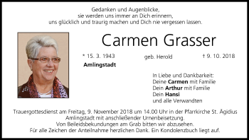 Anzeige von Carmen Grasser von MGO