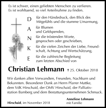 Anzeige von Christian Lehmann von MGO