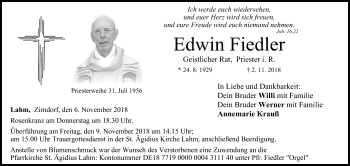 Anzeige von Edwin Fiedler von MGO