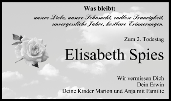 Anzeige von Elisabeth Spies von MGO
