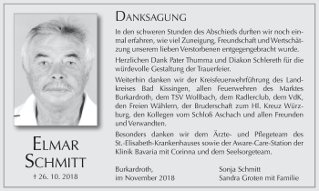 Anzeige von Elmar Schmitt von MGO