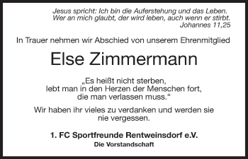 Anzeige von Else Zimmermann von MGO