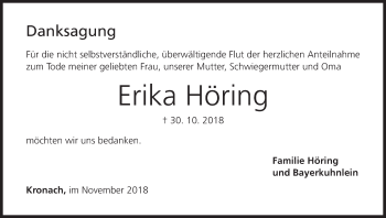 Anzeige von Erika Höring von MGO