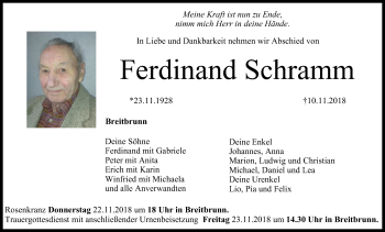 Anzeige von Ferdinand Schramm von MGO