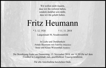 Anzeige von Fritz Heumann von MGO