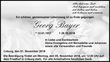 Anzeige von Georg Bayer von MGO