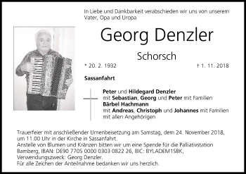 Anzeige von Georg Denzler von MGO