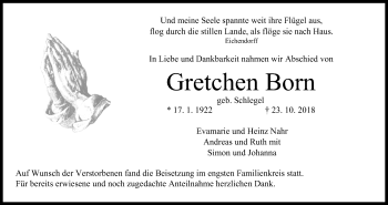 Anzeige von Gretchen Born von MGO