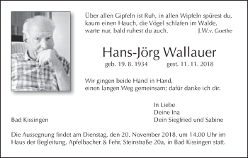 Anzeige von Hans-Jörg Wallauer von MGO