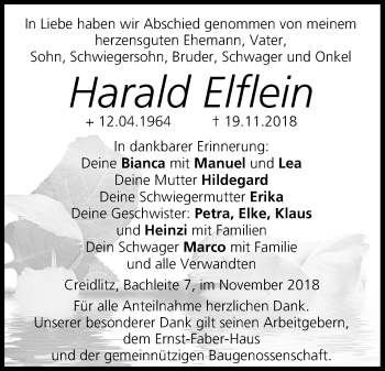 Anzeige von Harald Elflein von MGO