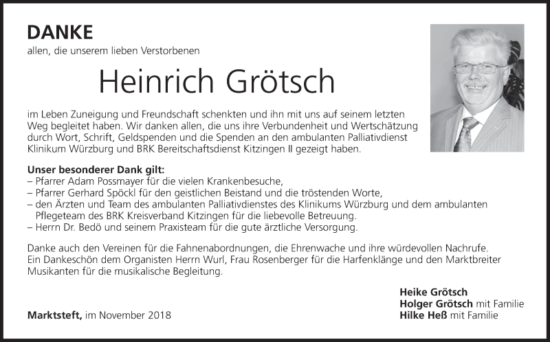  Traueranzeige für Heinrich Grätsch vom 24.11.2018 aus MGO