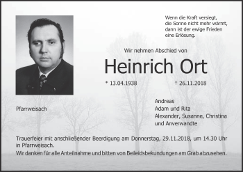 Anzeige von Heinrich Ort von MGO