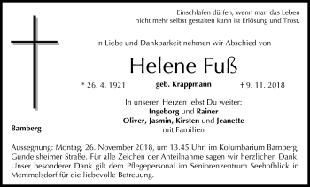 Anzeige von Helene Fuß von MGO