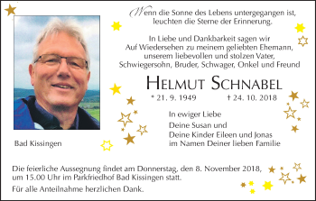 Anzeige von Helmut Schnabel von MGO