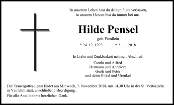 Anzeige von Hilde Pensel von MGO