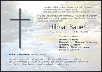 Anzeige von Hilmar Bauer von MGO