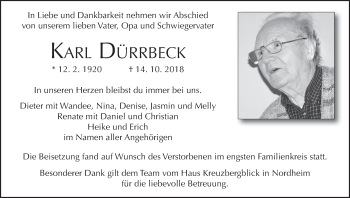 Anzeige von Karl Dürrbeck von MGO