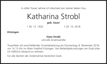 Anzeige von Katharina Strobl von MGO