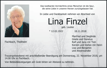 Anzeige von Lina Finzel von MGO