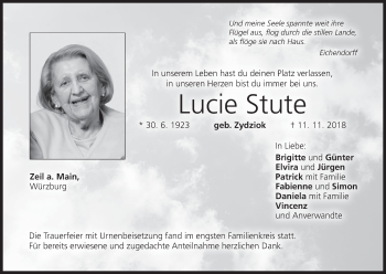 Anzeige von Lucie Stute von MGO